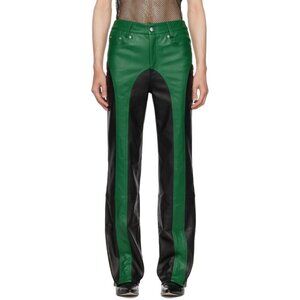Theophilio Leather Pants Size 28 XS Mens Green Black SSENSE Exclusive $1295